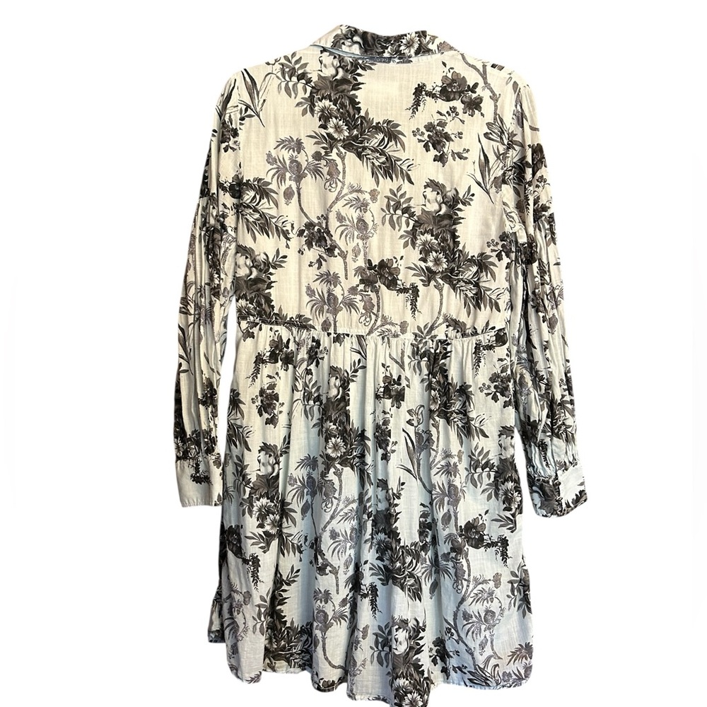 Anthropologie Lavinia Embroidered Shirtdress Black & White Toile Size 6 - Picture 3 of 14